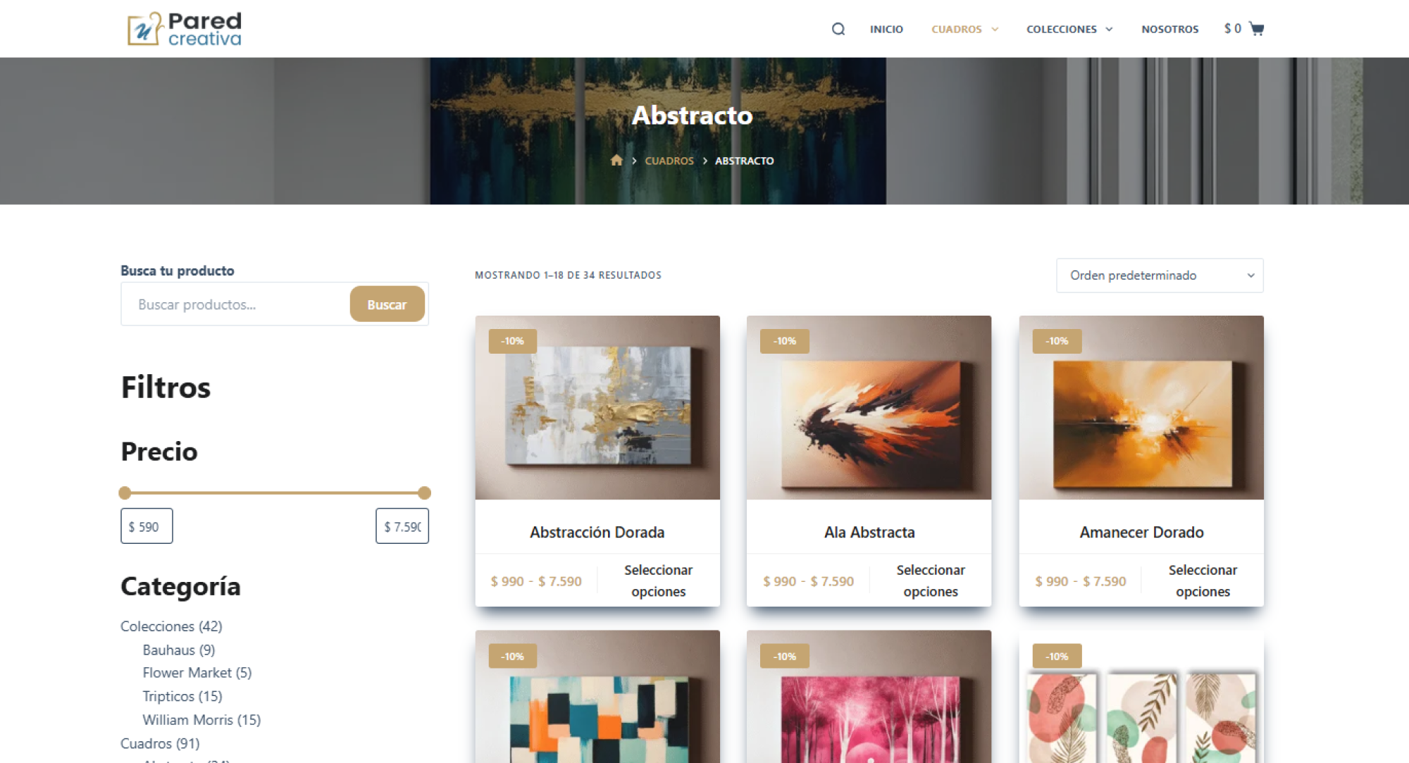 Sitio web paredcreativa.com